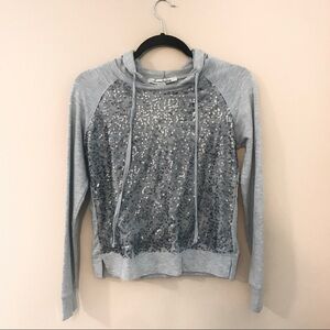 American Rag Grey Sequined Hoodie